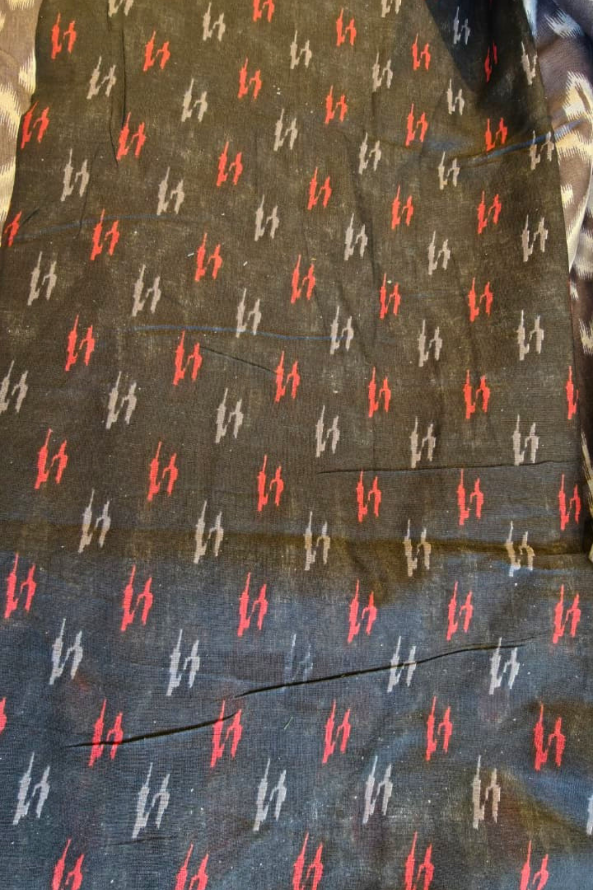 Grey Elephant Ikkat Cotton Saree