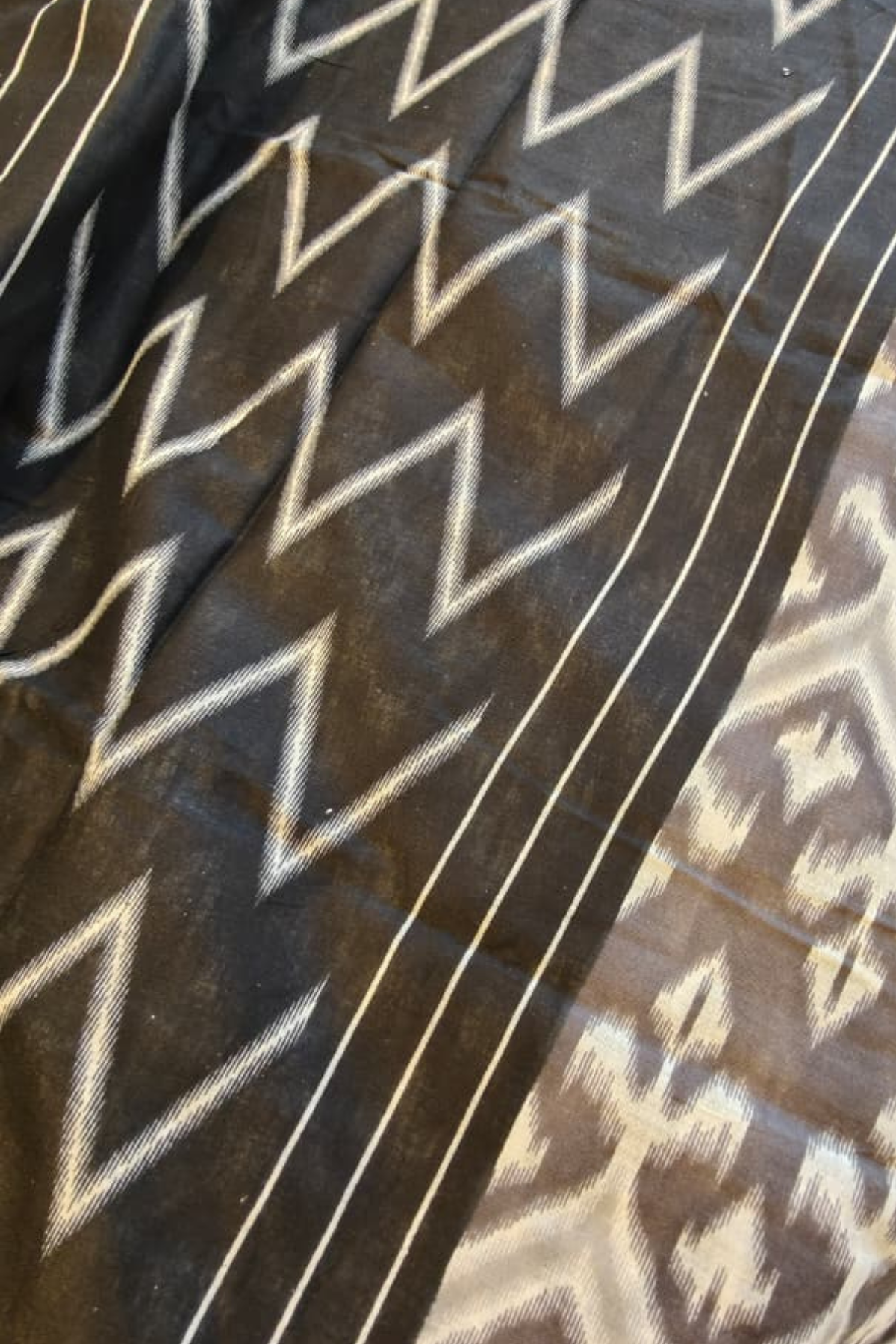 Grey Elephant Ikkat Cotton Saree