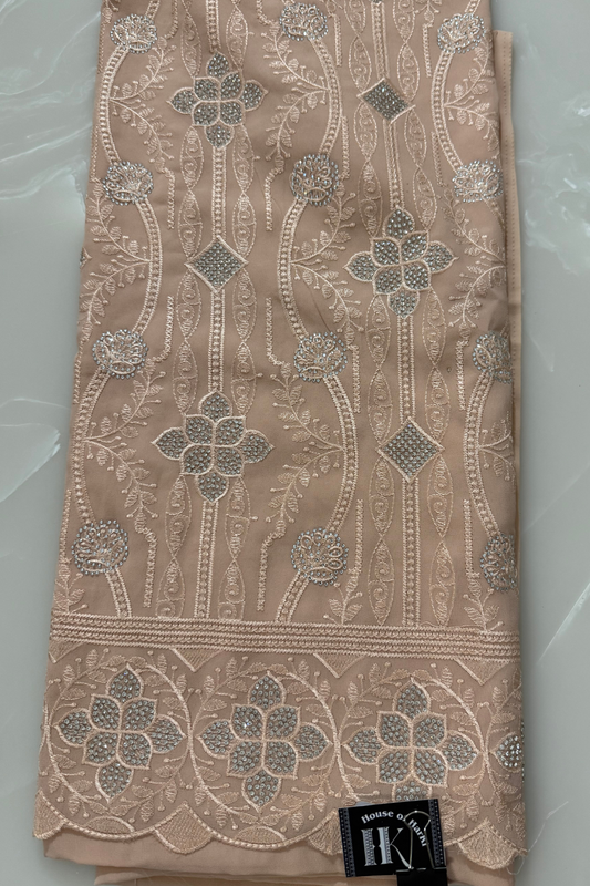 Peach Georgette Dazzle Suit Set