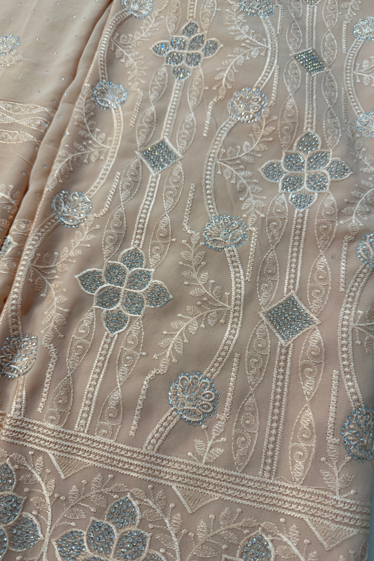 Peach Georgette Dazzle Suit Set