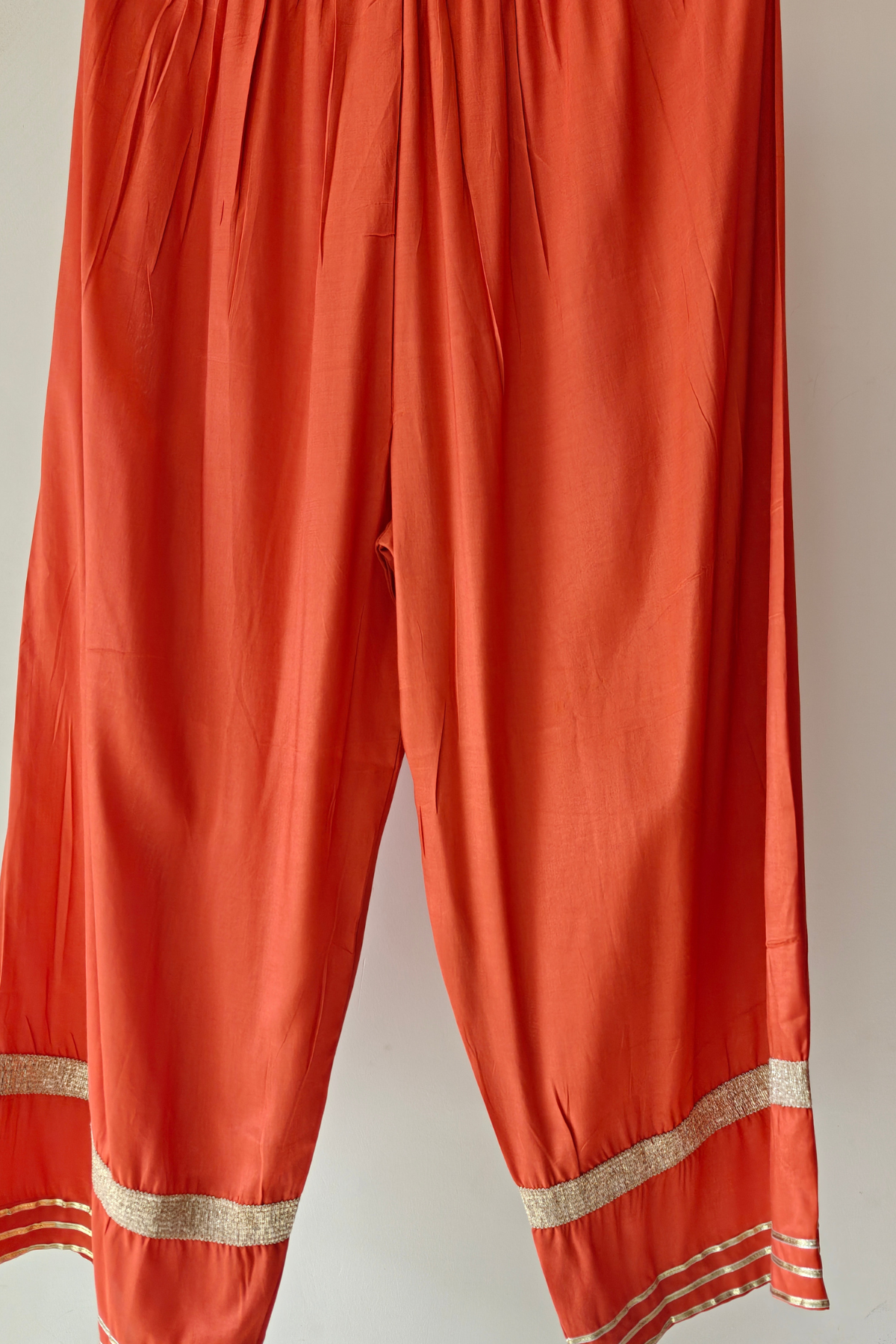 Kaftan Style Kurta Set with Gold Embroidery