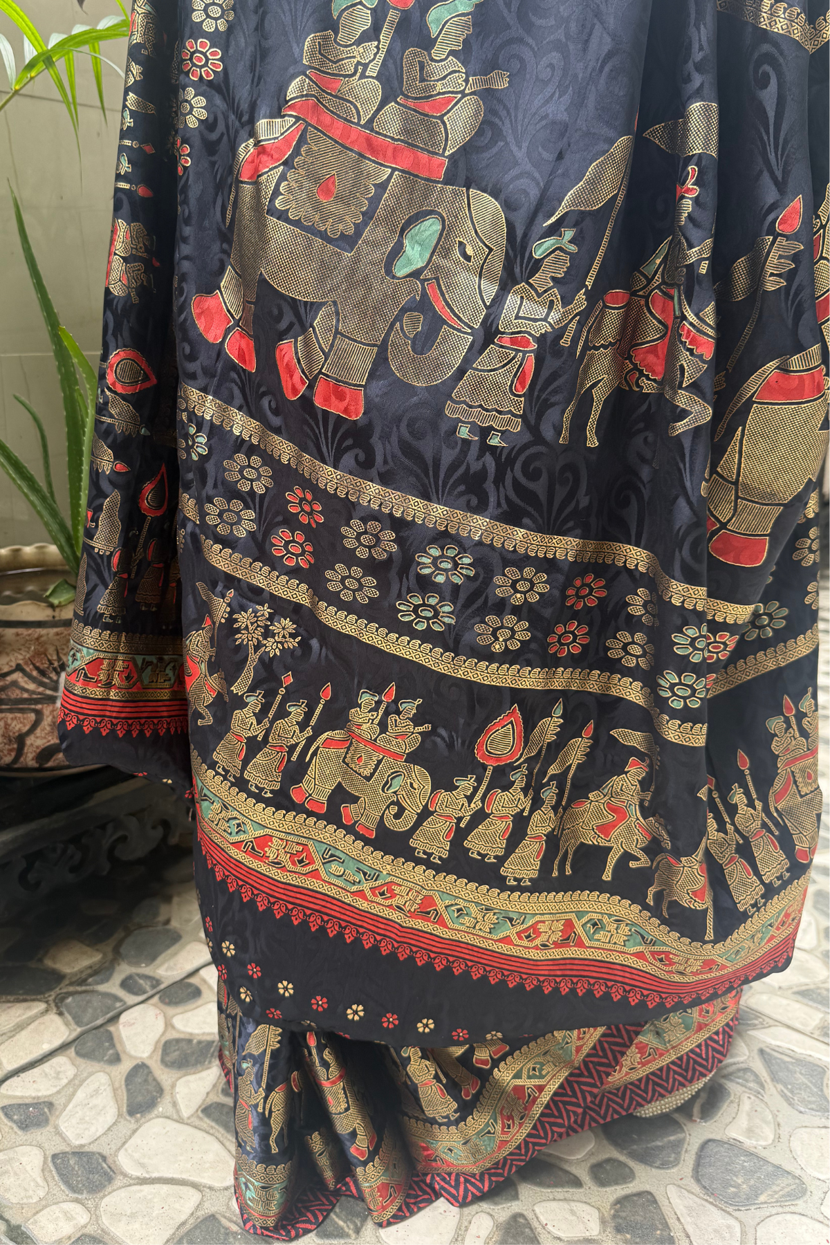 Midnight Barat Bamboo Silk Saree