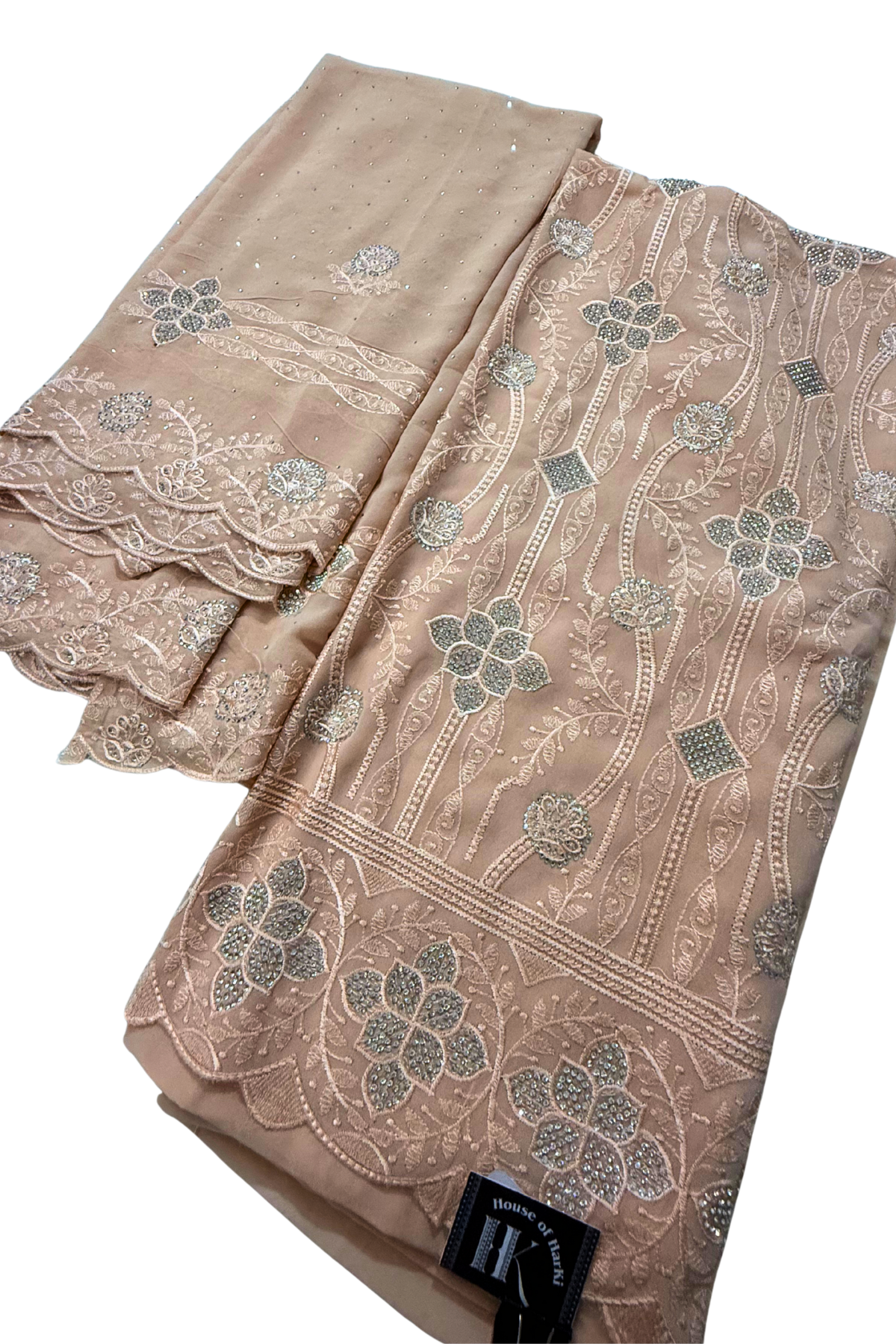 Peach Georgette Dazzle Suit Set