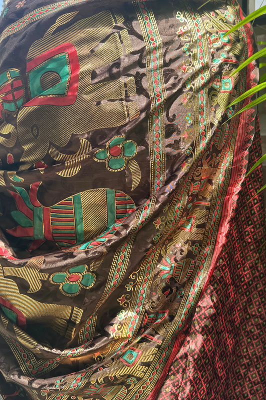 Kalash Celebration Bamboo Silk Saree