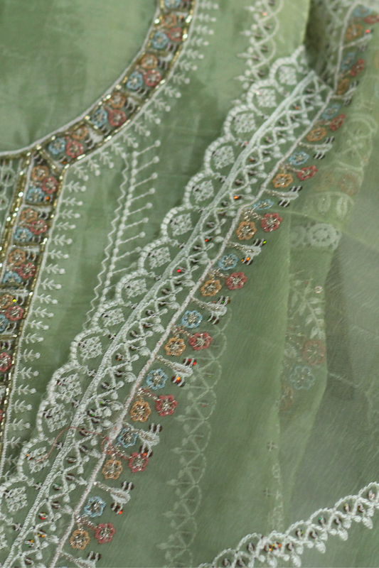 Green Glass Fabric Suit Set