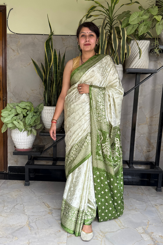Emerald Barat Bamboo Silk Saree