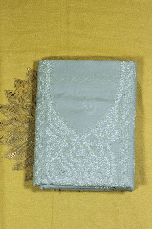 Cotton Chikankari Embroidered Suit Set