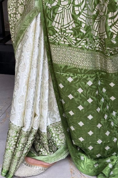 Emerald Barat Bamboo Silk Saree