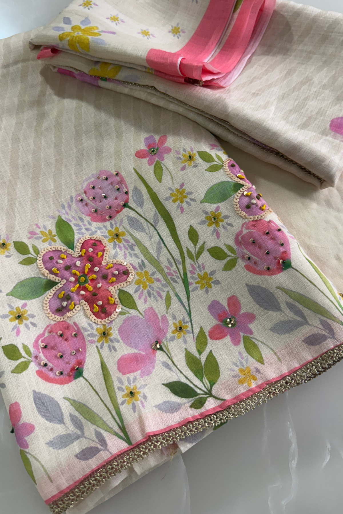 Linen Bloom Garden Suit Set