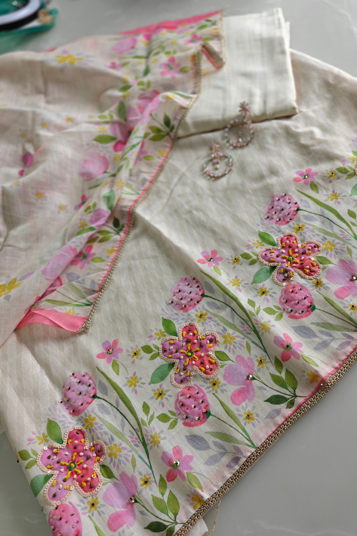 Linen Bloom Garden Suit Set
