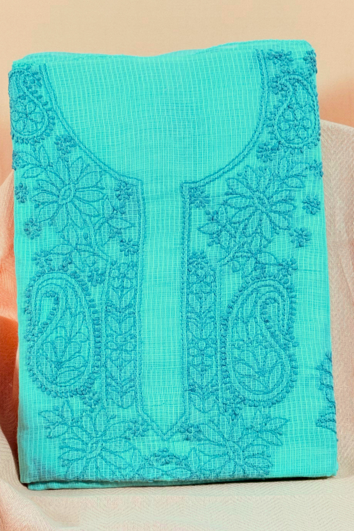 Chikankari Embroidered Kota Cotton Suit Set