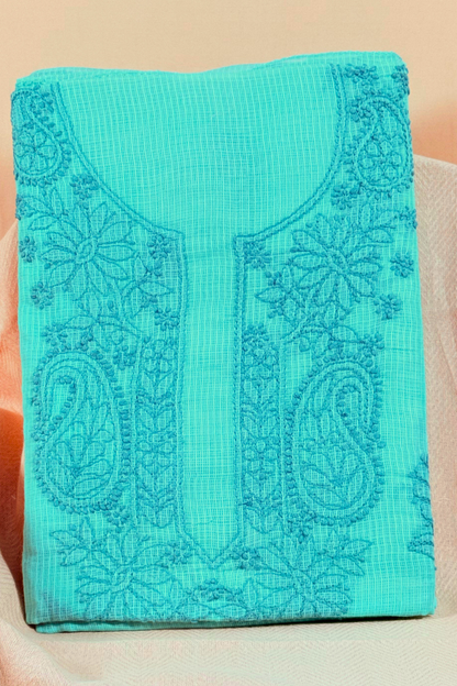 Chikankari Embroidered Kota Cotton Suit Set