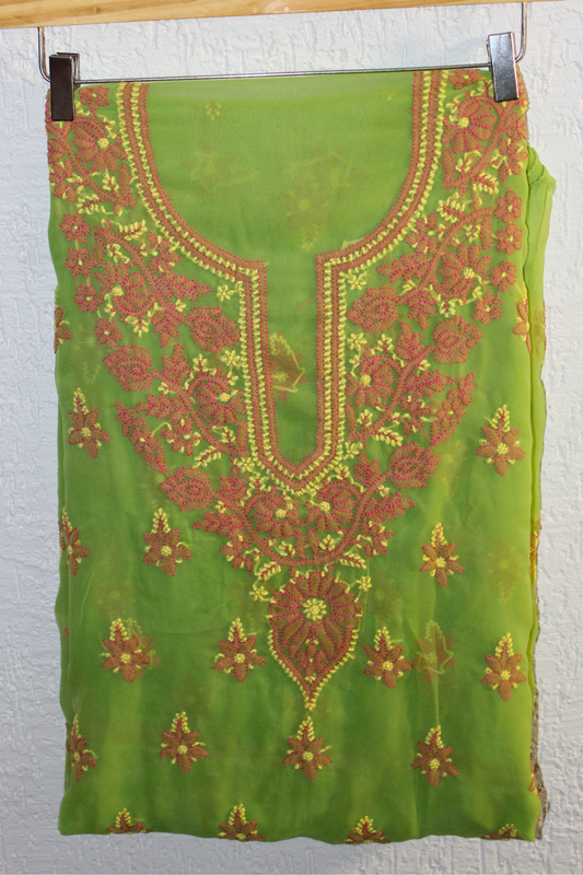 Georgette Chikan Embroidered Suit Set