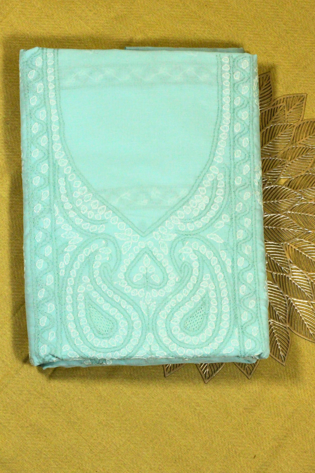 Cotton Chikankari Embroidered Suit Set