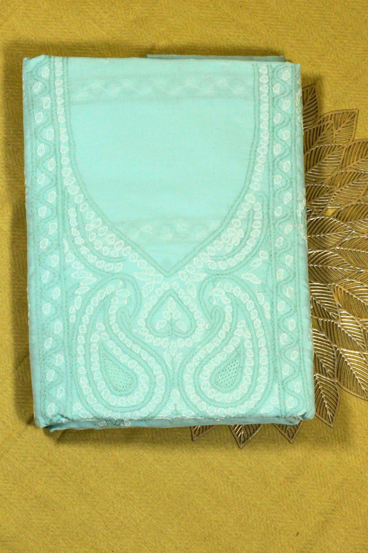 Cotton Chikankari Embroidered Suit Set