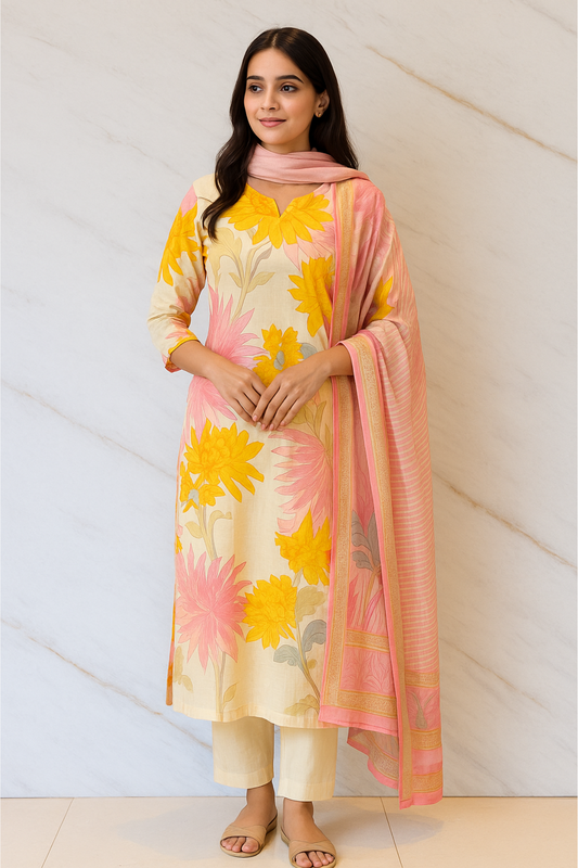 Floral Paradise Cotton Suit Set