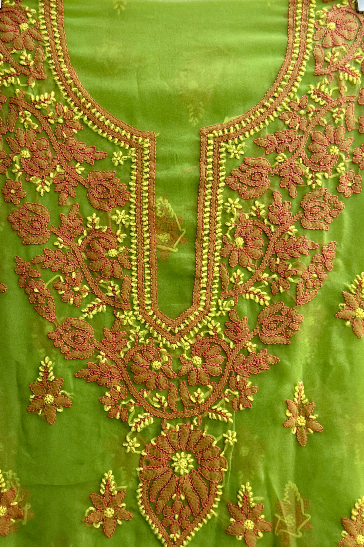 Georgette Chikan Embroidered Suit Set