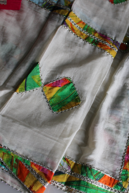 Tropical Leaf Print Suit Set with Gota Work