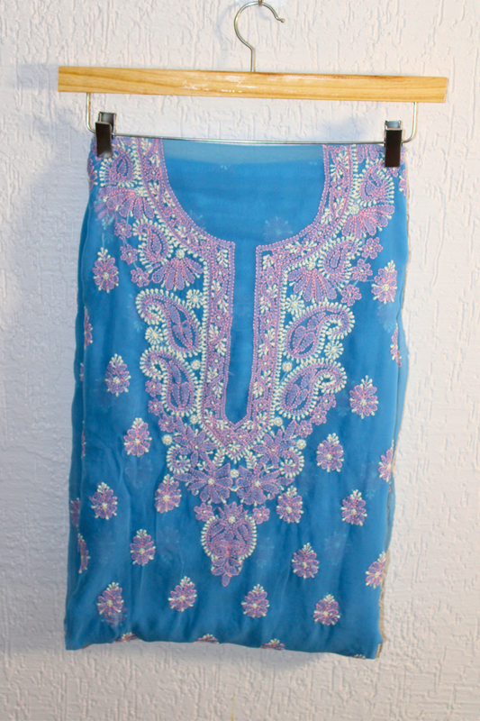 Georgette Chikan Embroidered Suit Set