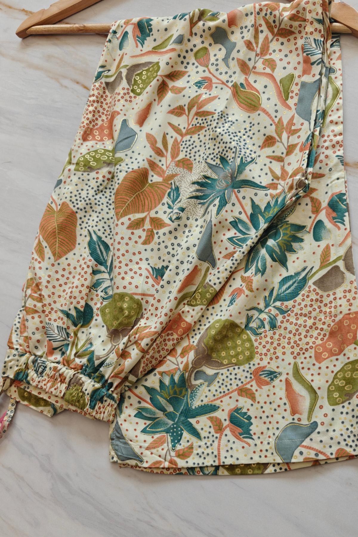 Floral Blue Botanical Print Cord Set