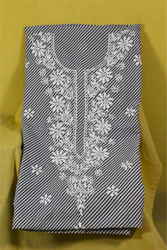 Cotton Chikankari Lehariya Suit Set