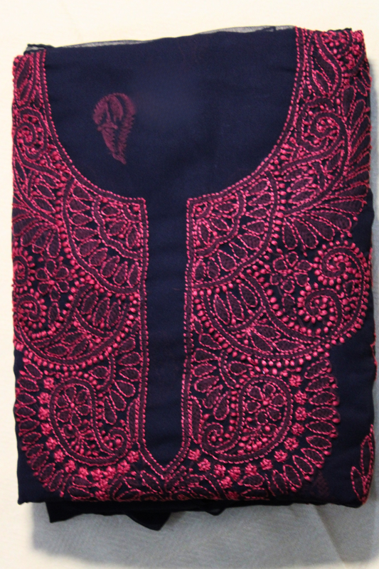 Georgette Same Thread Embroidered Suit Set