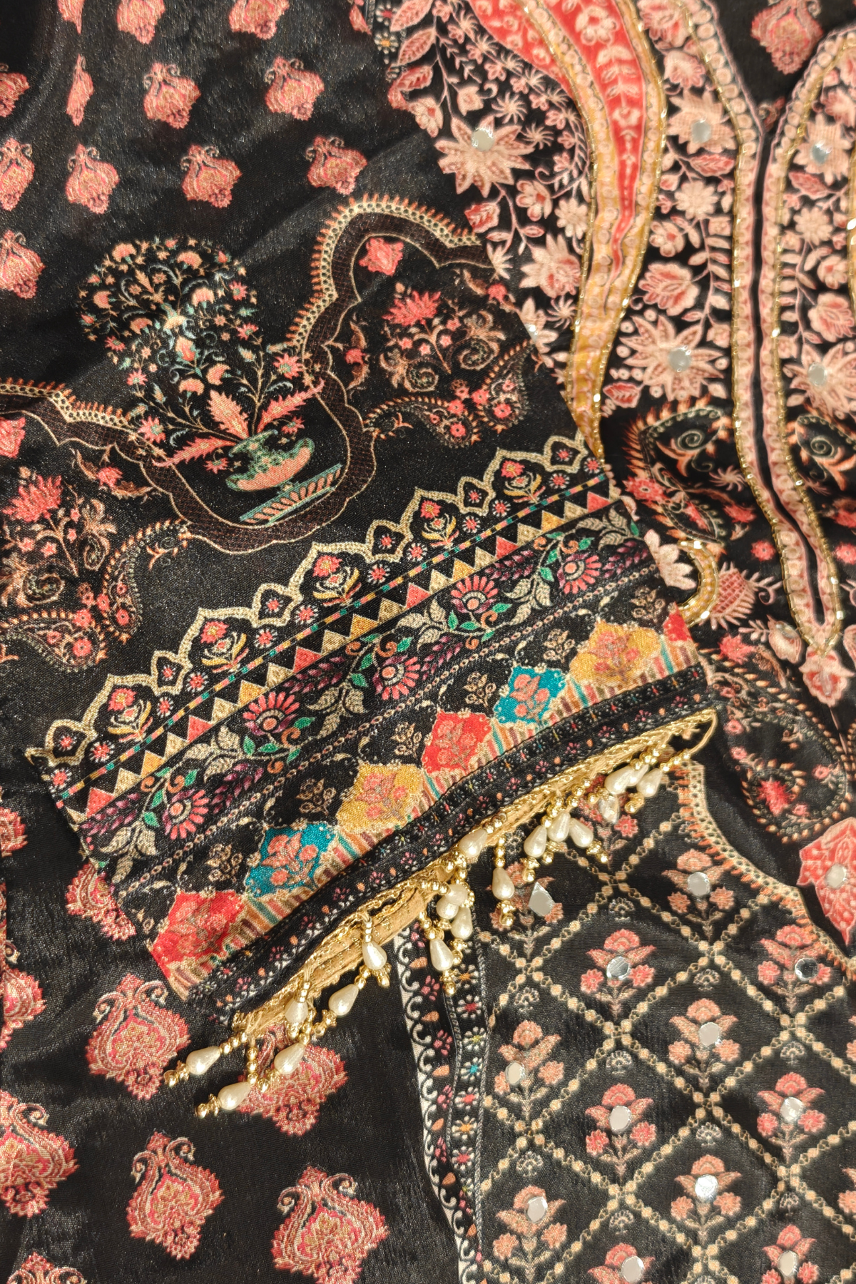Black Heritage Print Suit Set