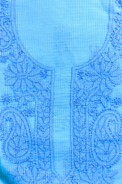 Chikankari Embroidered Kota Cotton Suit Set