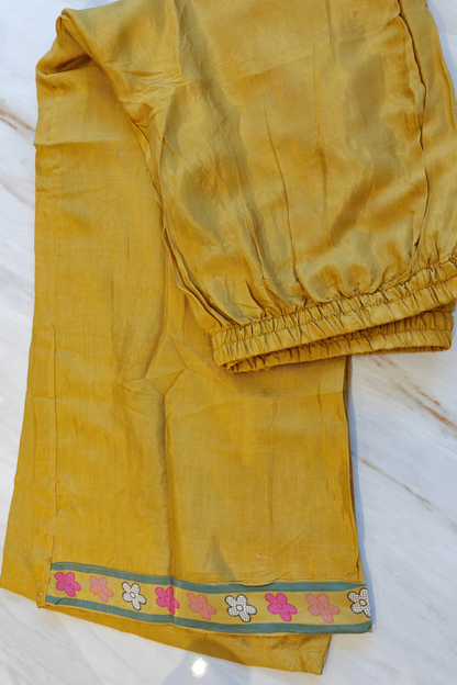 Mustard Yellow Floral Suit Set