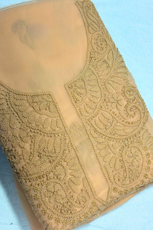 Georgette Same Thread Embroidered Suit Set