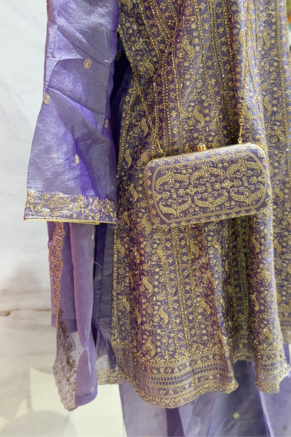 Royal Lavendar Organza Suit