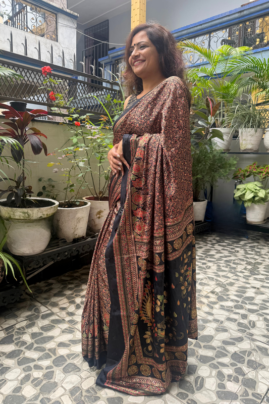 Miniature Garden Bamboo Silk Saree