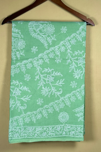 Floral Chikankari Handcrafted Cotton Saree