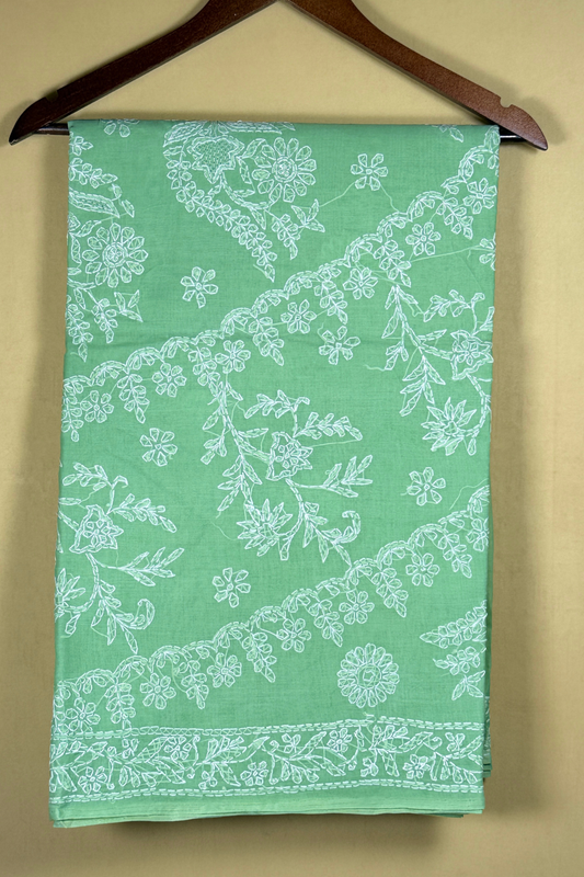 Floral Chikankari Handcrafted Cotton Saree