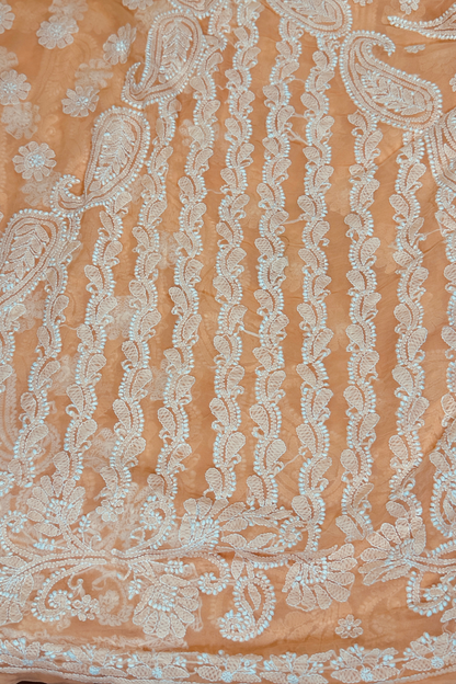 Georgette Hand Embroidered Chikankari Saree