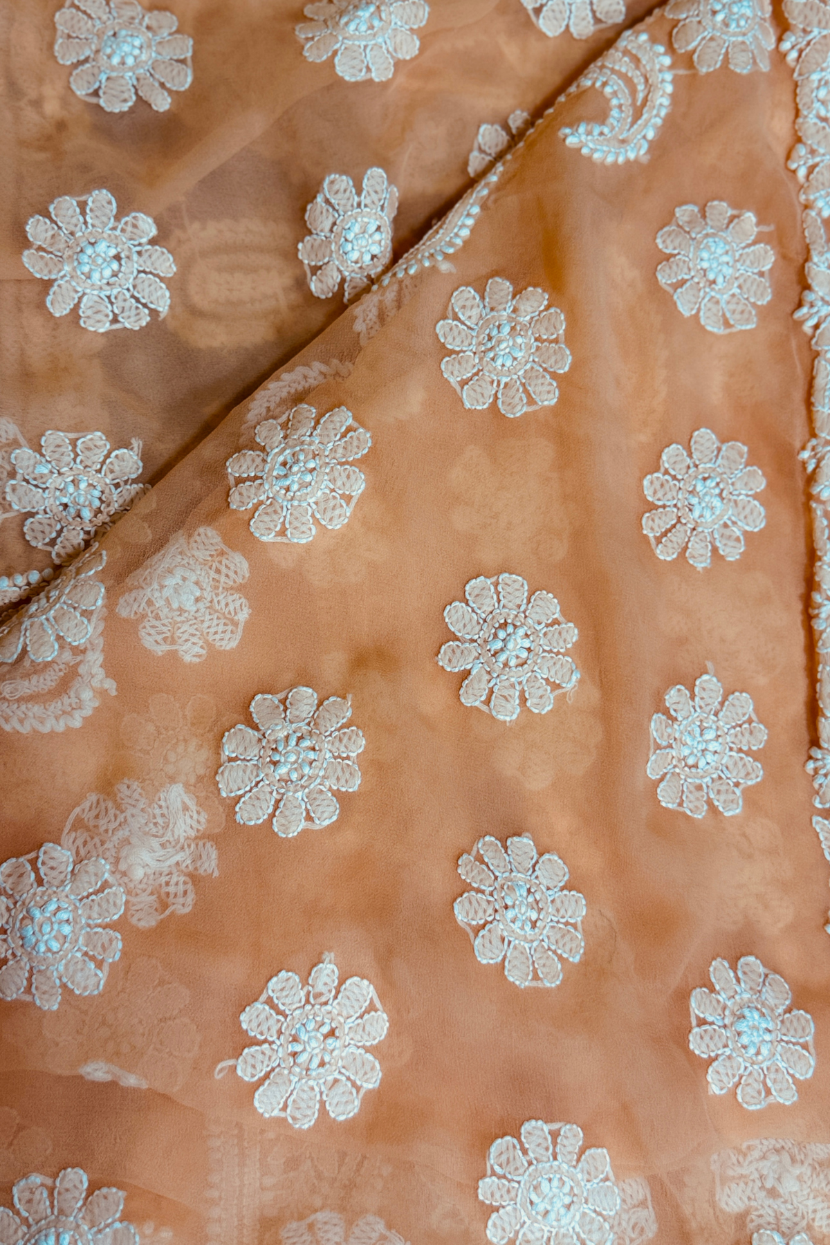 Georgette Hand Embroidered Chikankari Saree