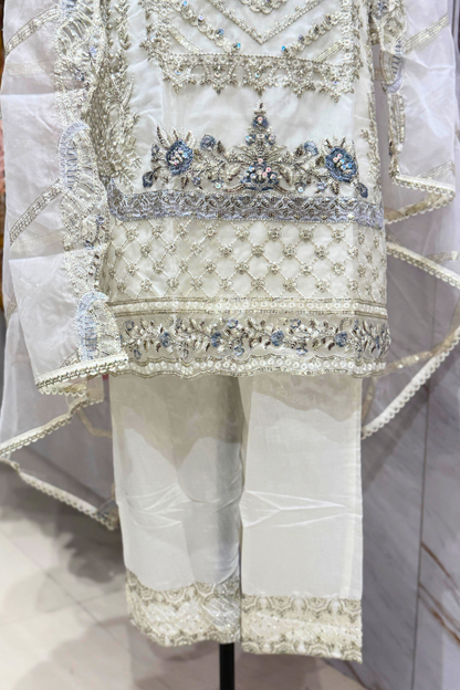 White Elegance Organza Suit