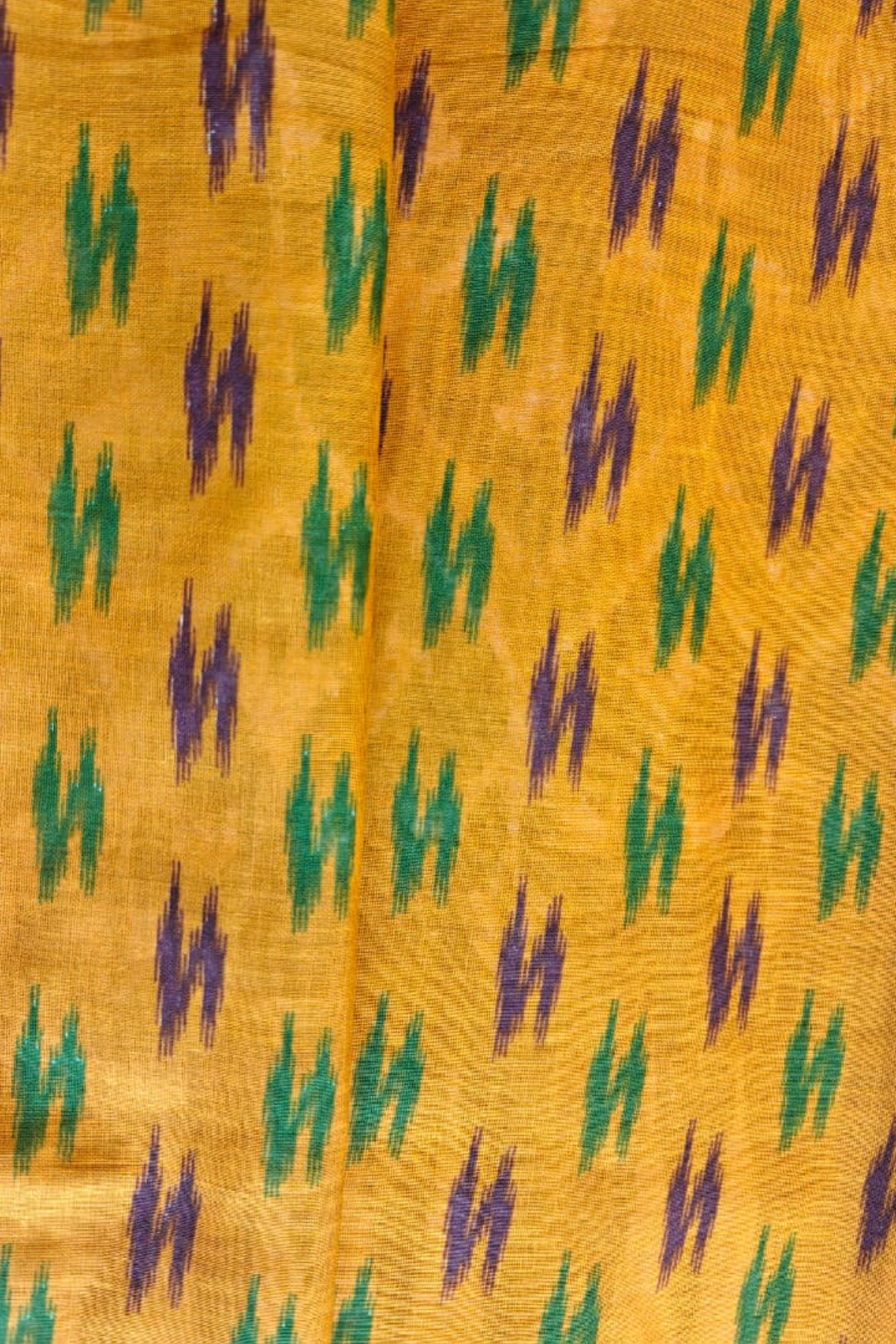 Marigold Elephant Ikkat Cotton Saree