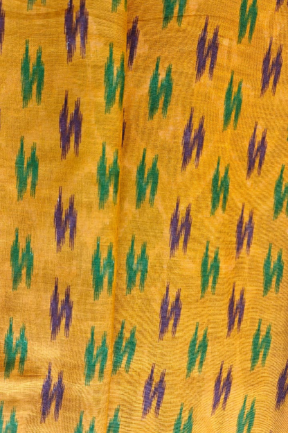 Marigold Elephant Ikkat Cotton Saree