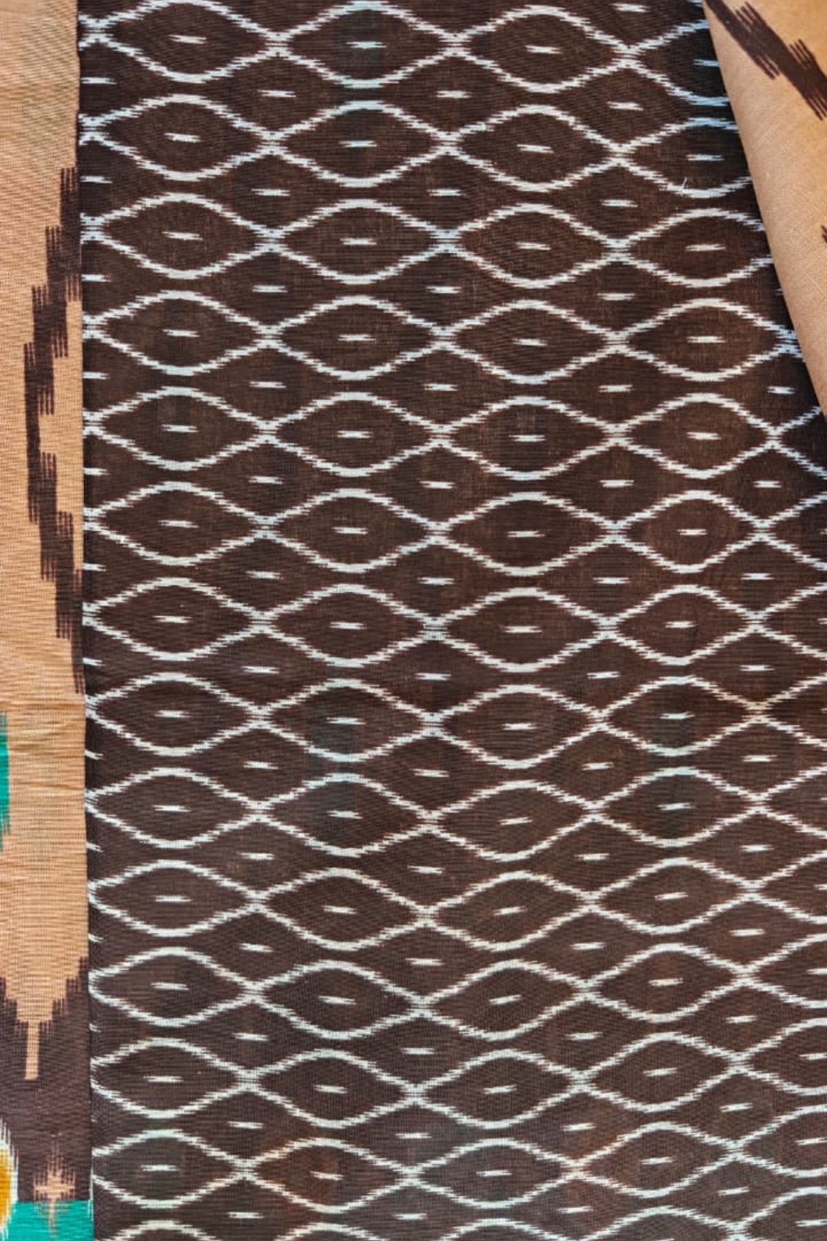 Beige Ikkat Cotton Saree