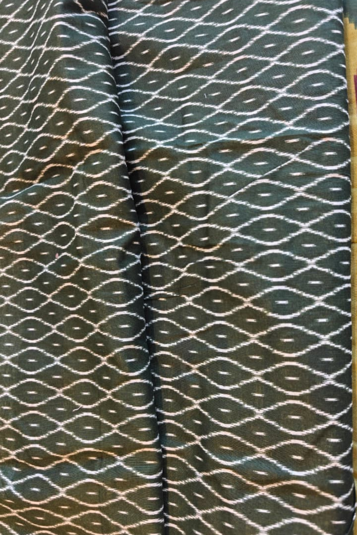 Olive Green Ikkat Cotton Saree