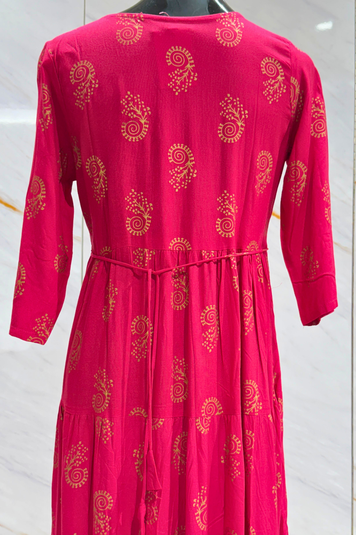 Hot Pink Cotton Anarkali Kurti