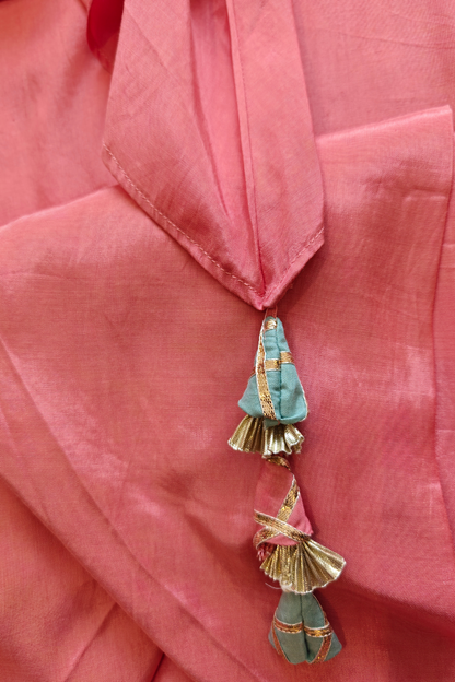 Pink Asymmetrical Kurta Set
