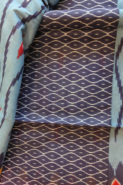 Blue Ikkat Cotton Saree