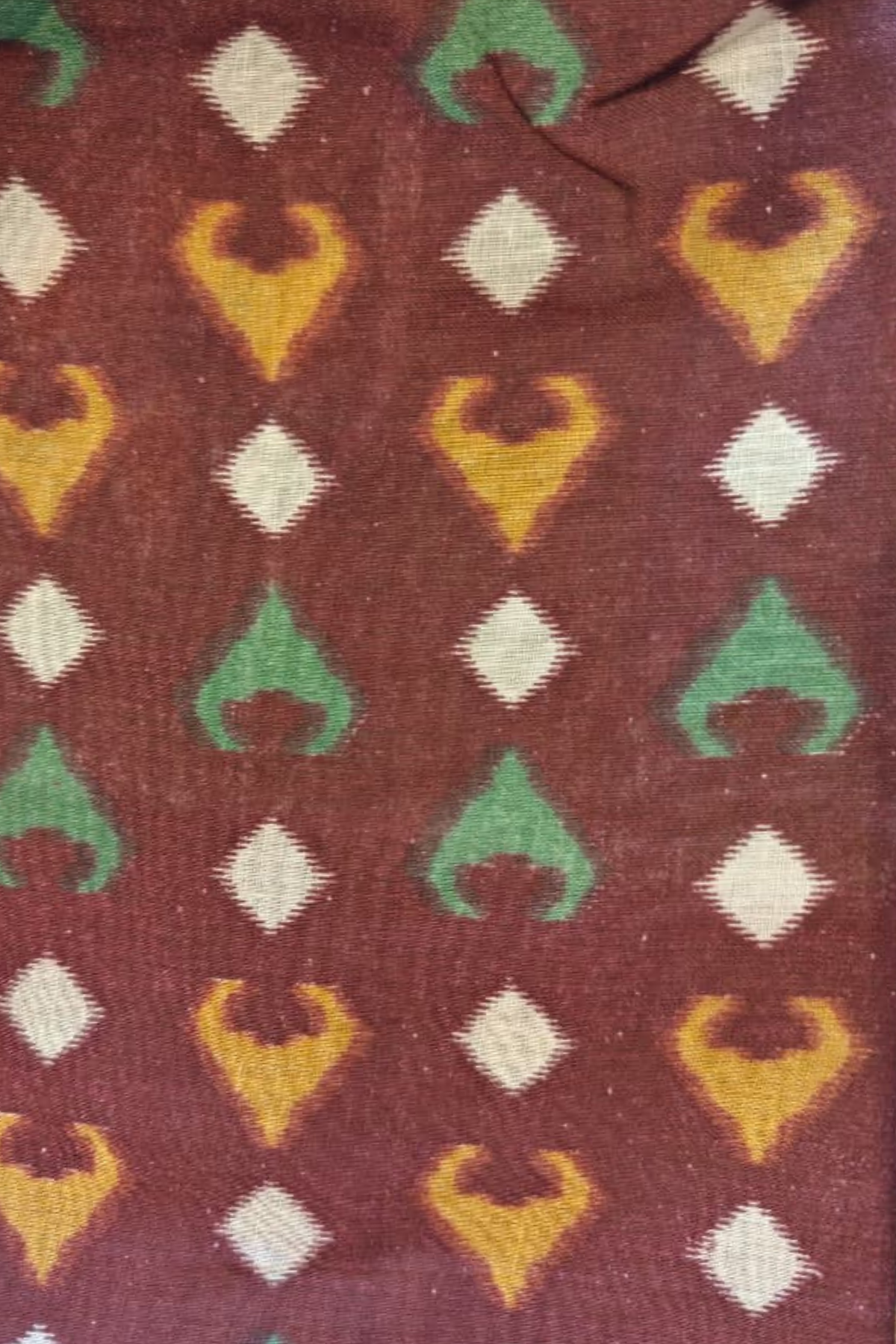 Green Geometric Ikkat Cotton Saree