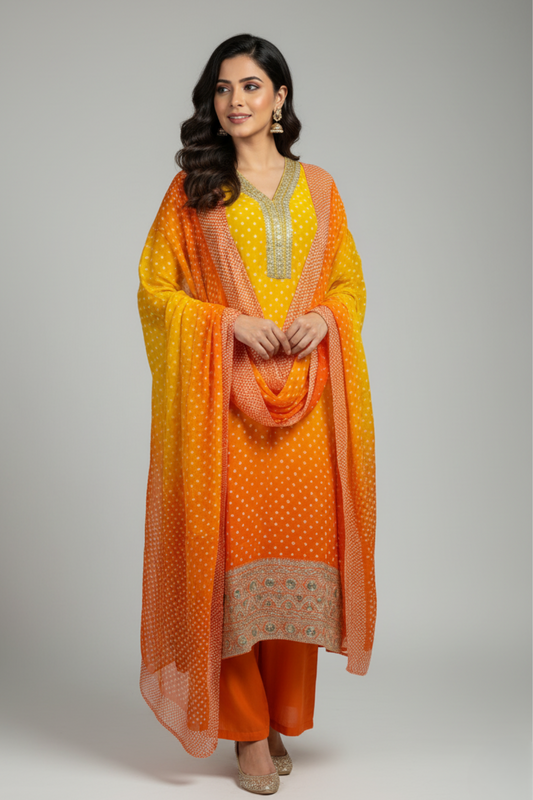 Sunrise Ombre Crepe Suit