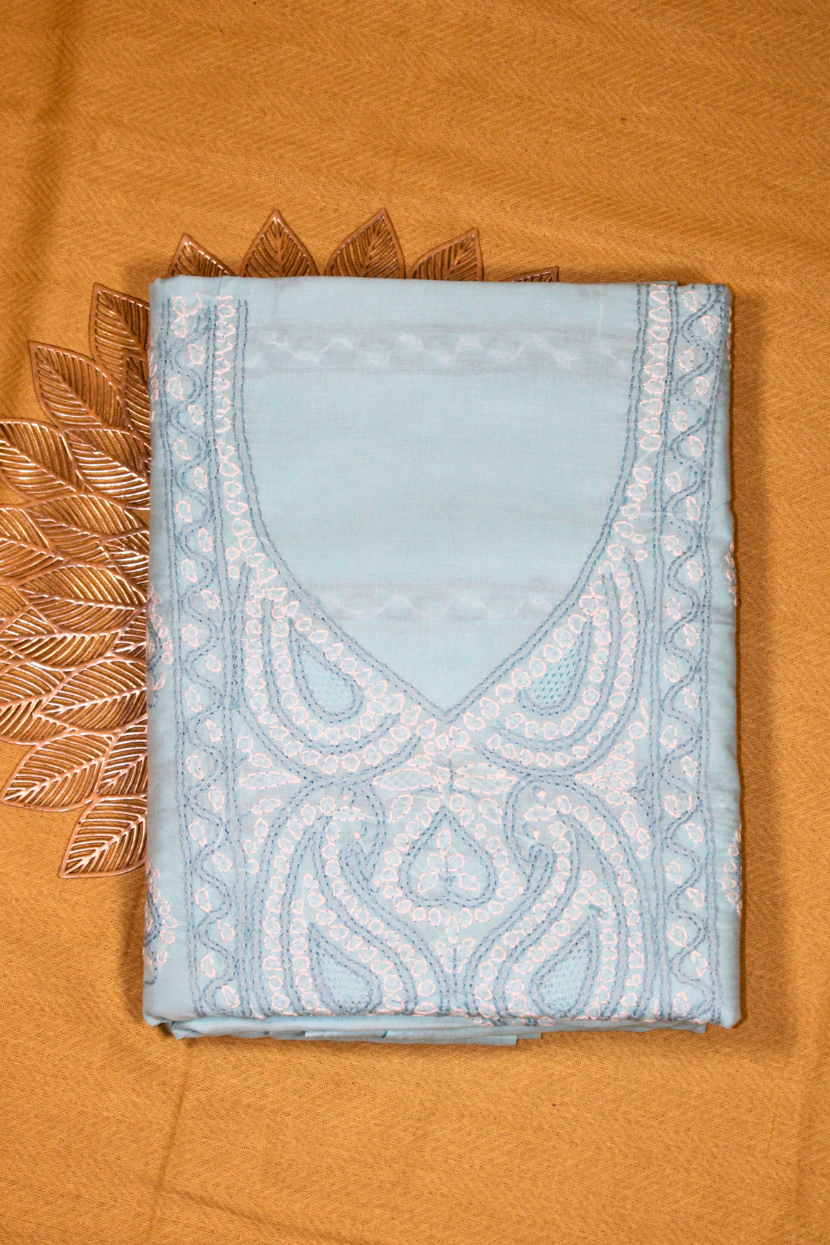 Cotton Chikankari Embroidered Suit Set