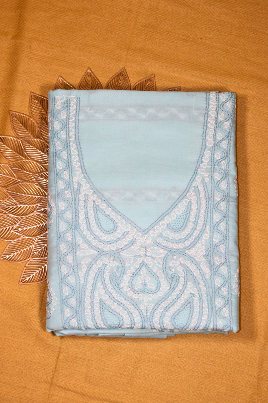 Cotton Chikankari Embroidered Suit Set
