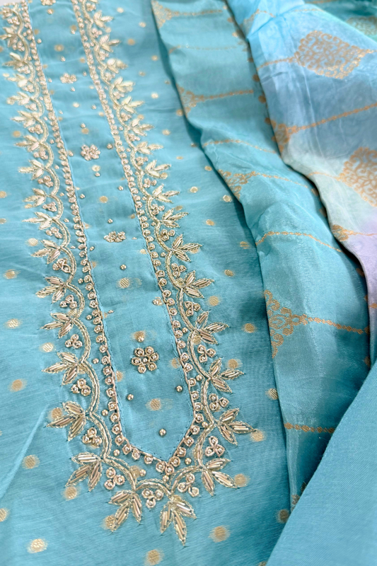 Chanderi Suit with Banarasi Dupatta