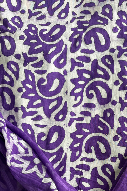Purple Batik Cotton Suit Set